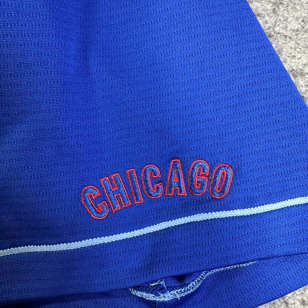 Majestic Cooperstown Collection Chicago Cubs Vintage Bear Jersey Blue Mens Large - Picture 10 of 10